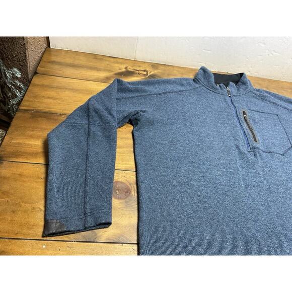 Mountain Hardwear Sweater Mens XL Blue Wool Blend 1/4 Zip Pullover Outdoors - Picture 8 of 16